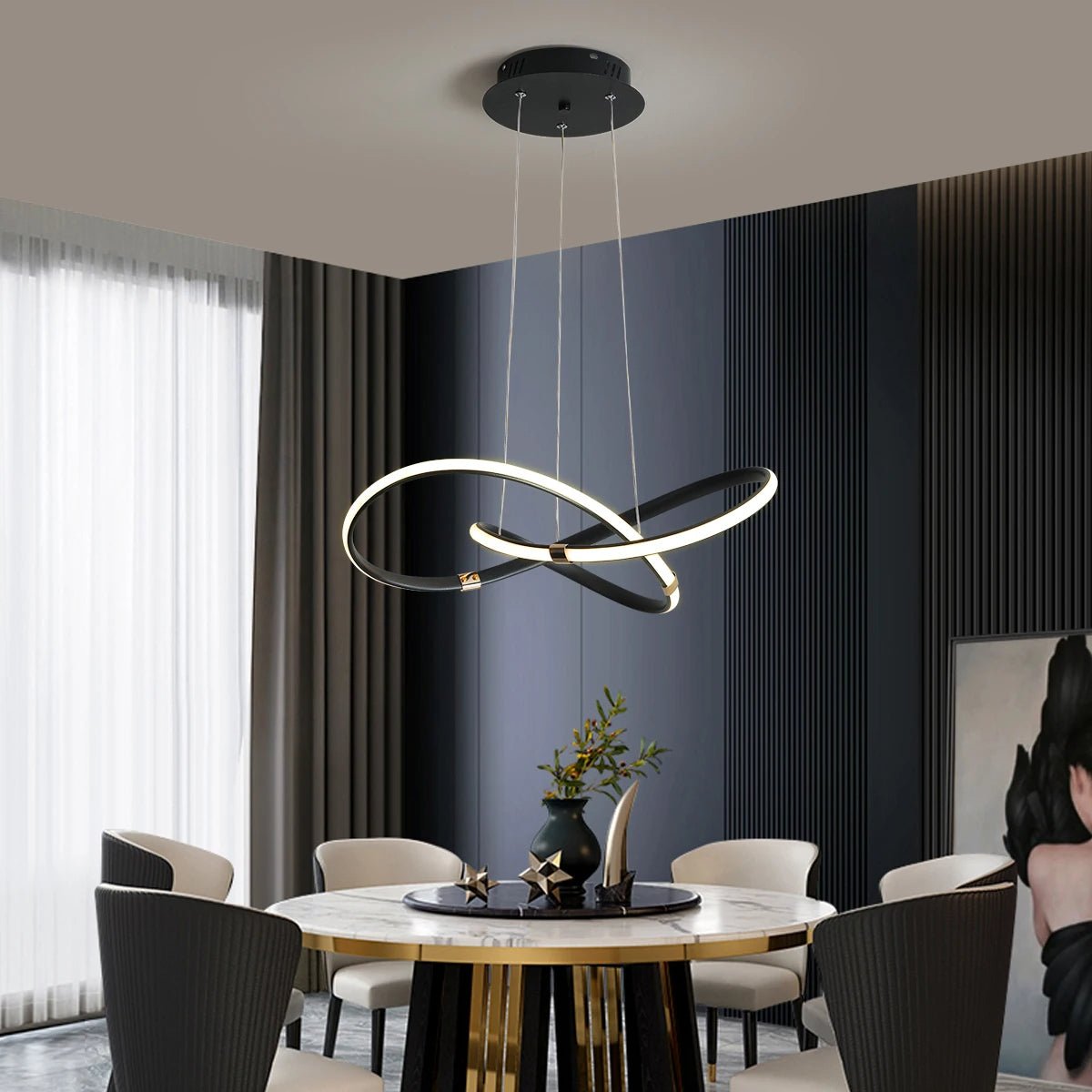 Suspension Luminaire Déco Ondulée LED