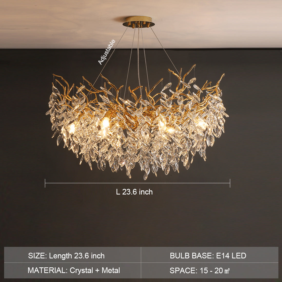 Lustre Cristal Style Français