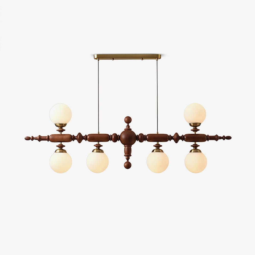 Lustre Suspension En Bois Vintage