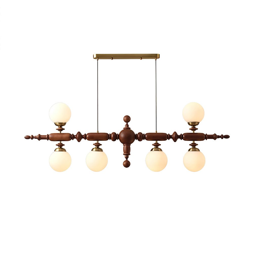 Lustre Suspension En Bois Vintage