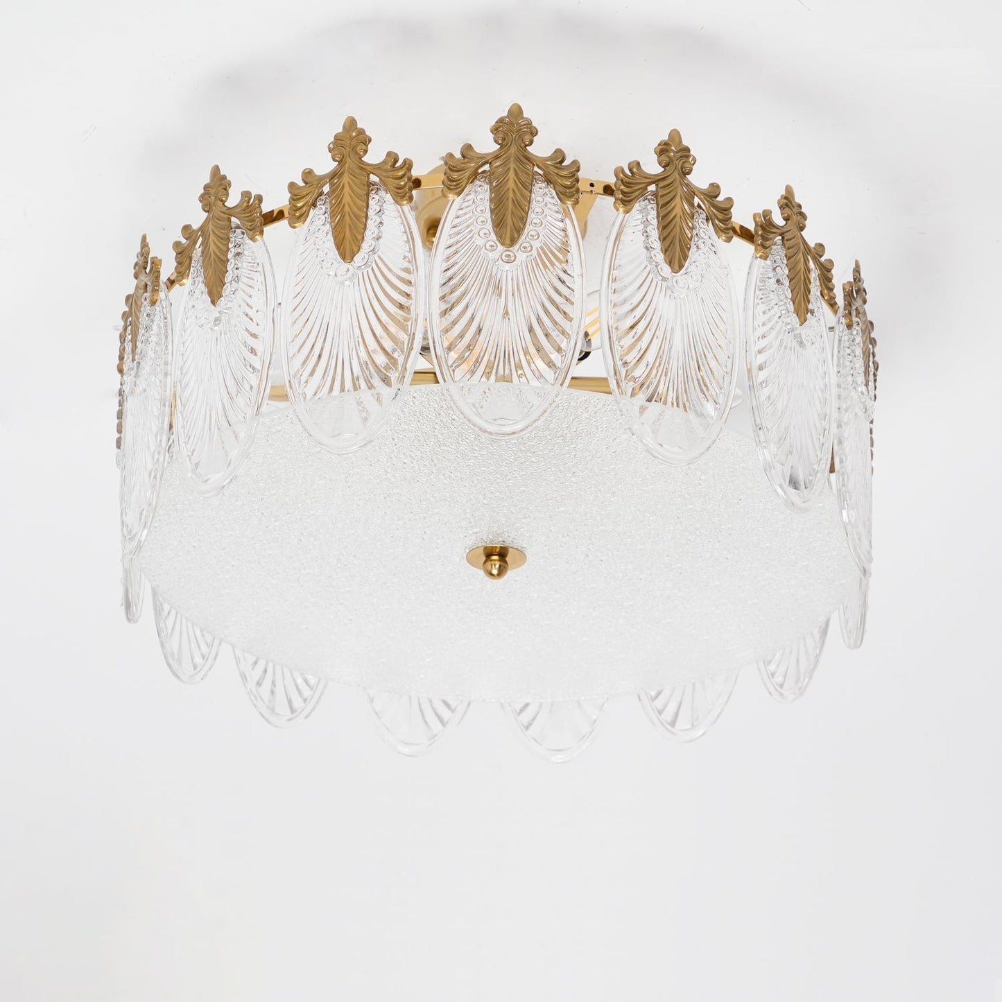 Lustre En Verre Style Feuilles