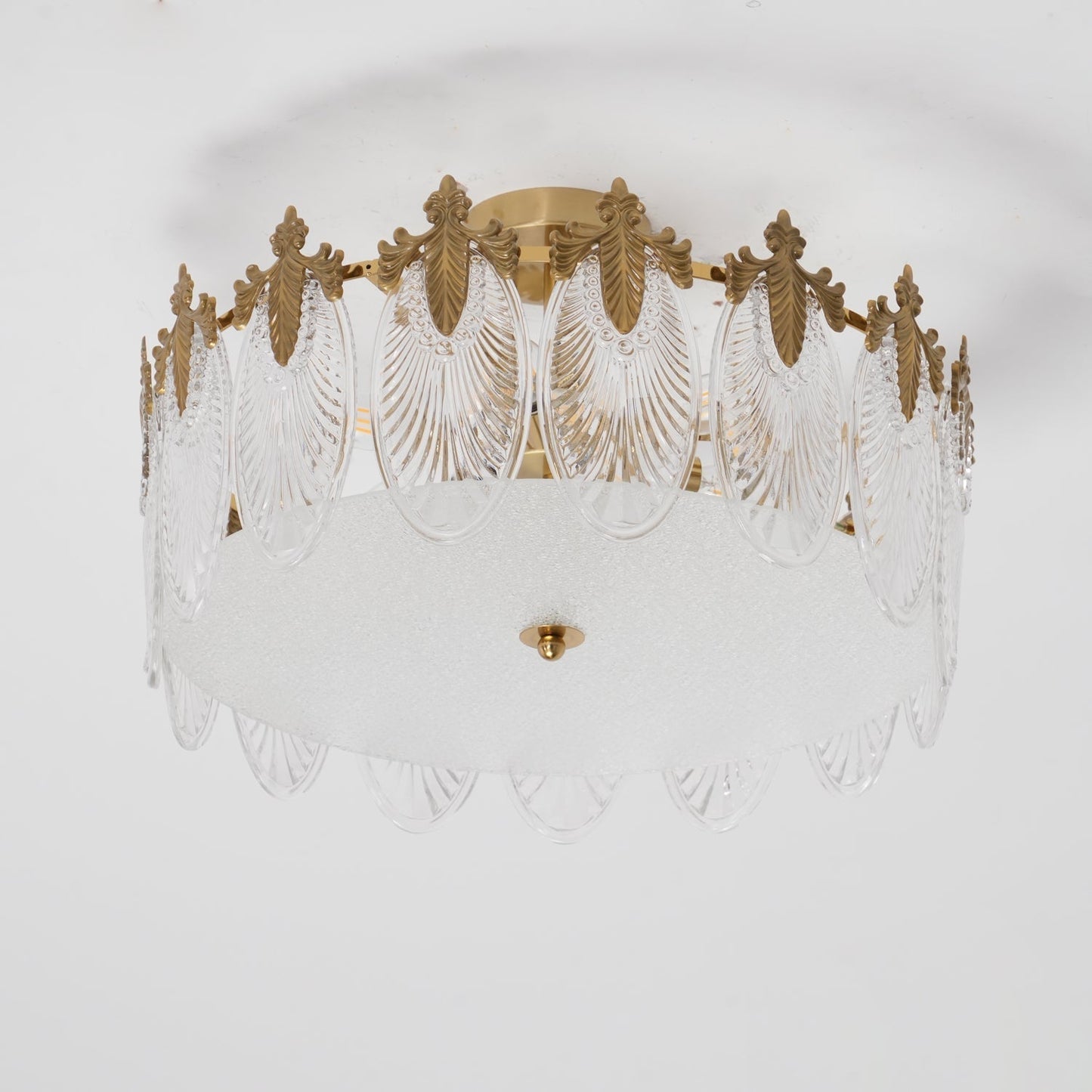 Lustre En Verre Style Feuilles