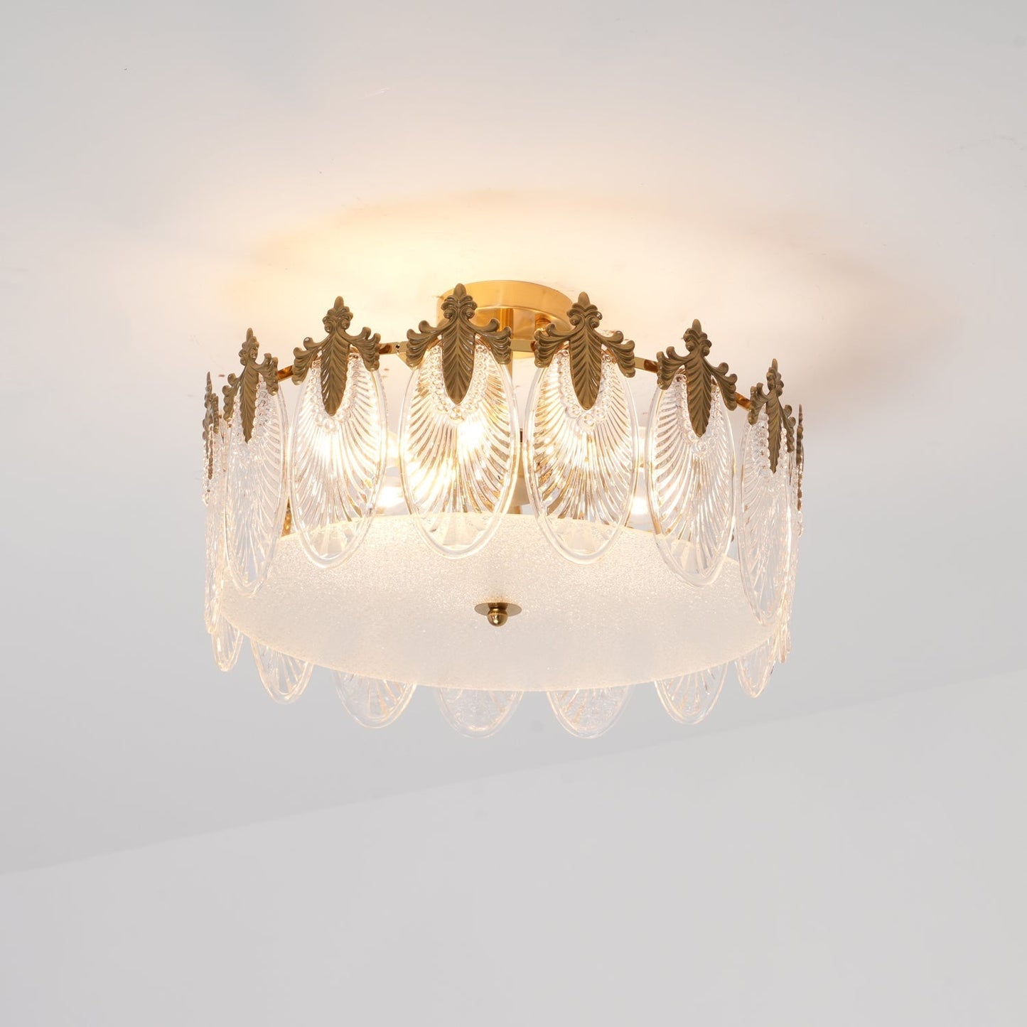Lustre En Verre Style Feuilles