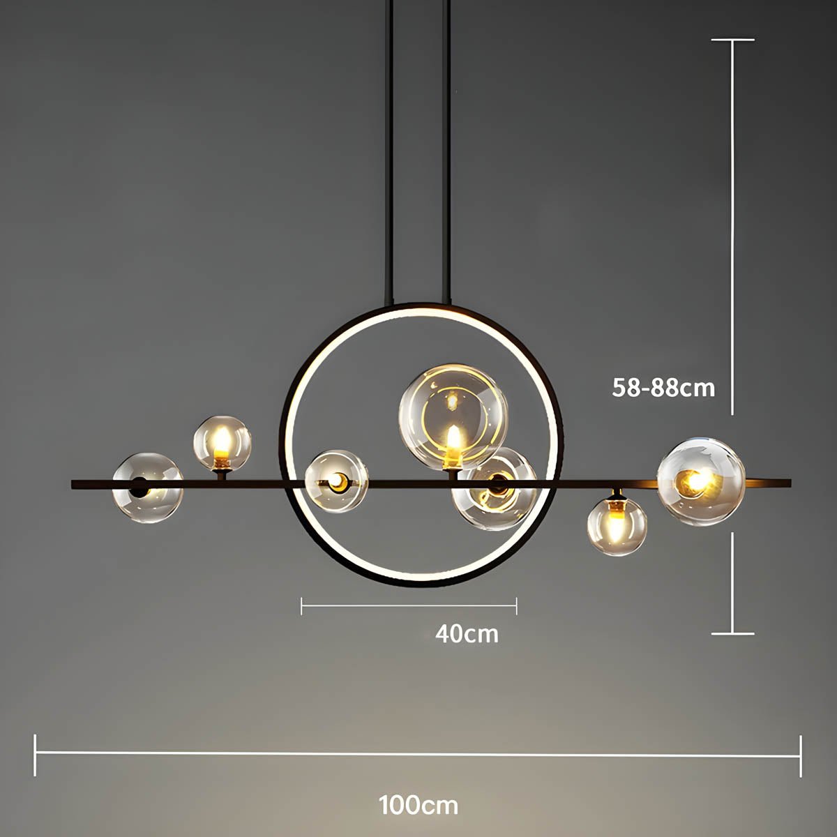 Lustre - Suspension Moderne En Forme de Globe En Verre