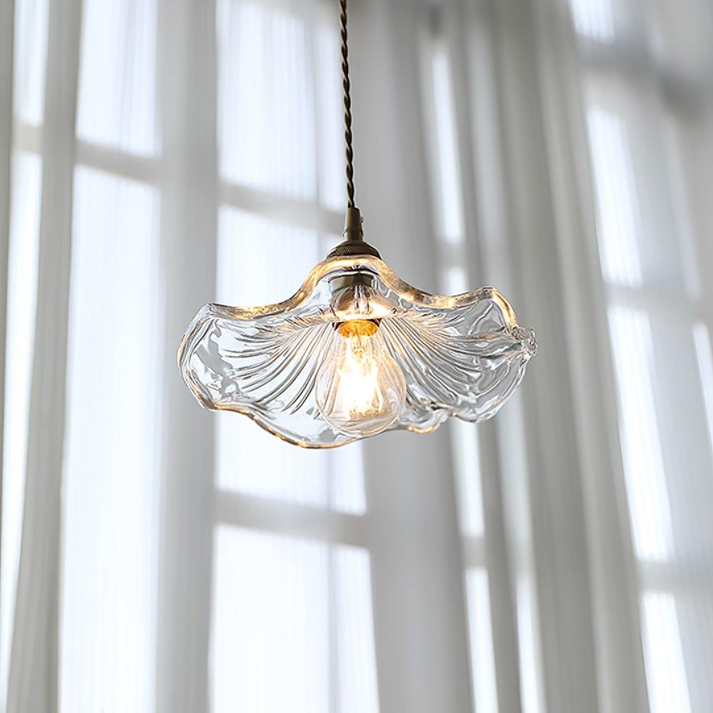 Suspension Luminaire Fleur En Verre