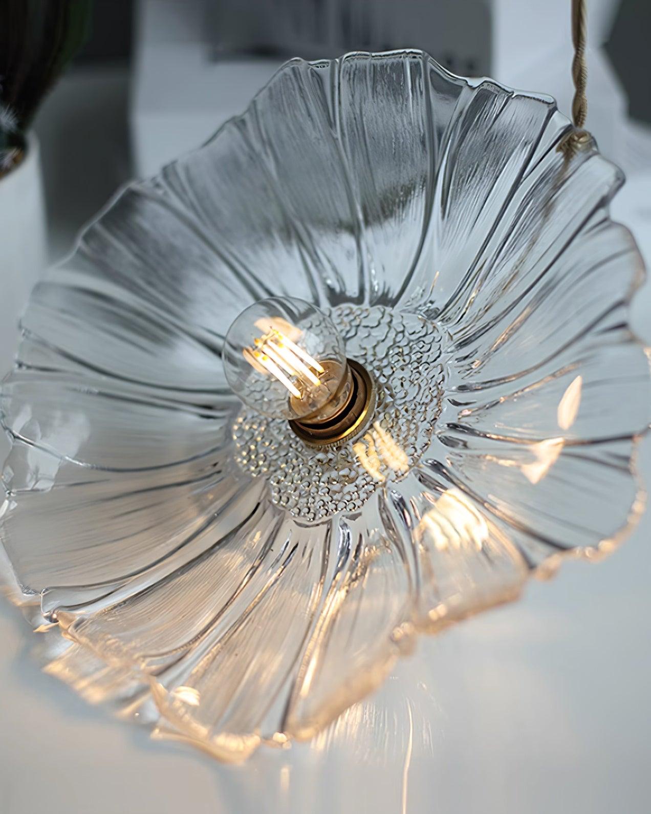 Suspension Luminaire Fleur En Verre