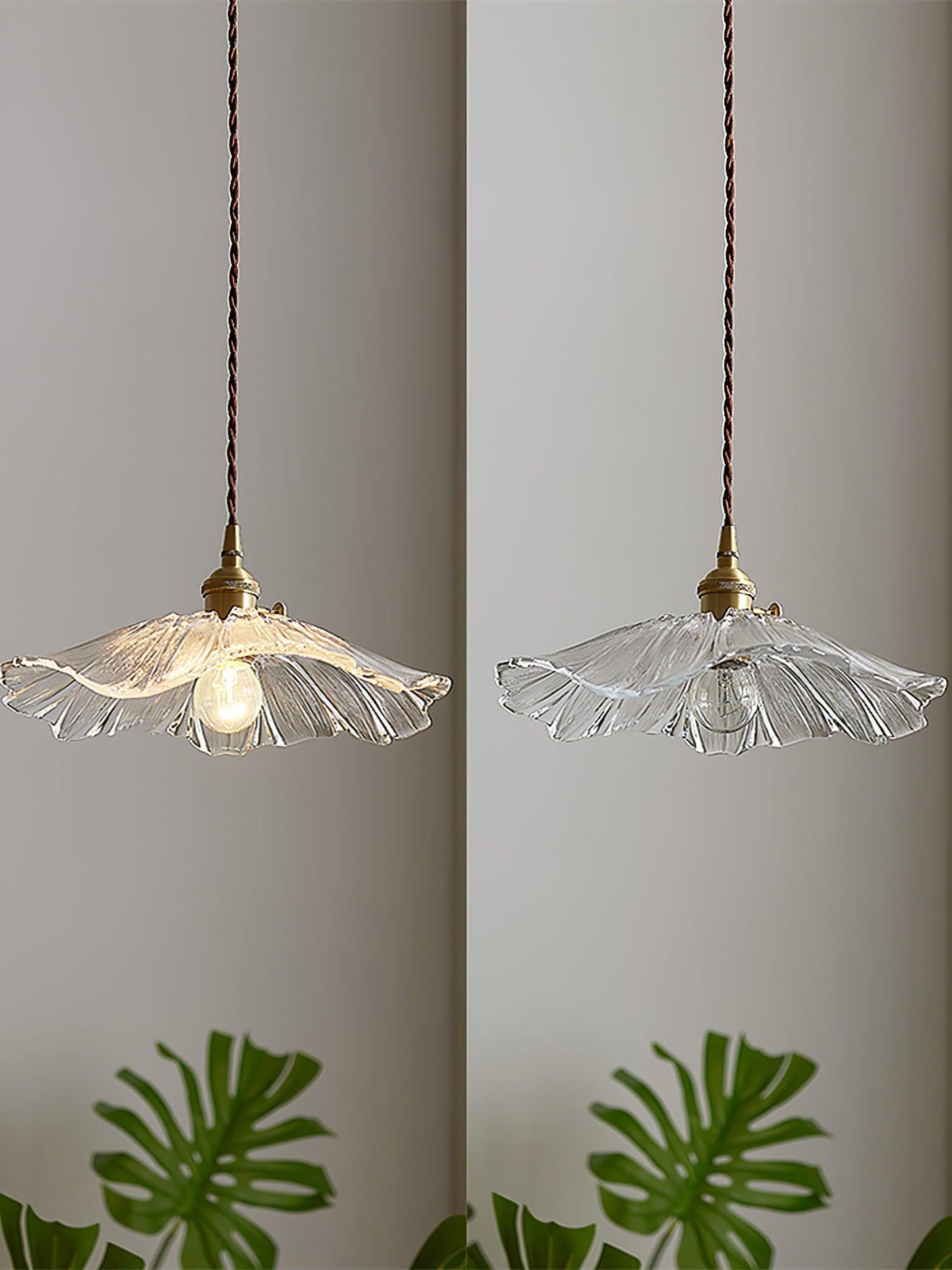 Suspension Luminaire Fleur En Verre