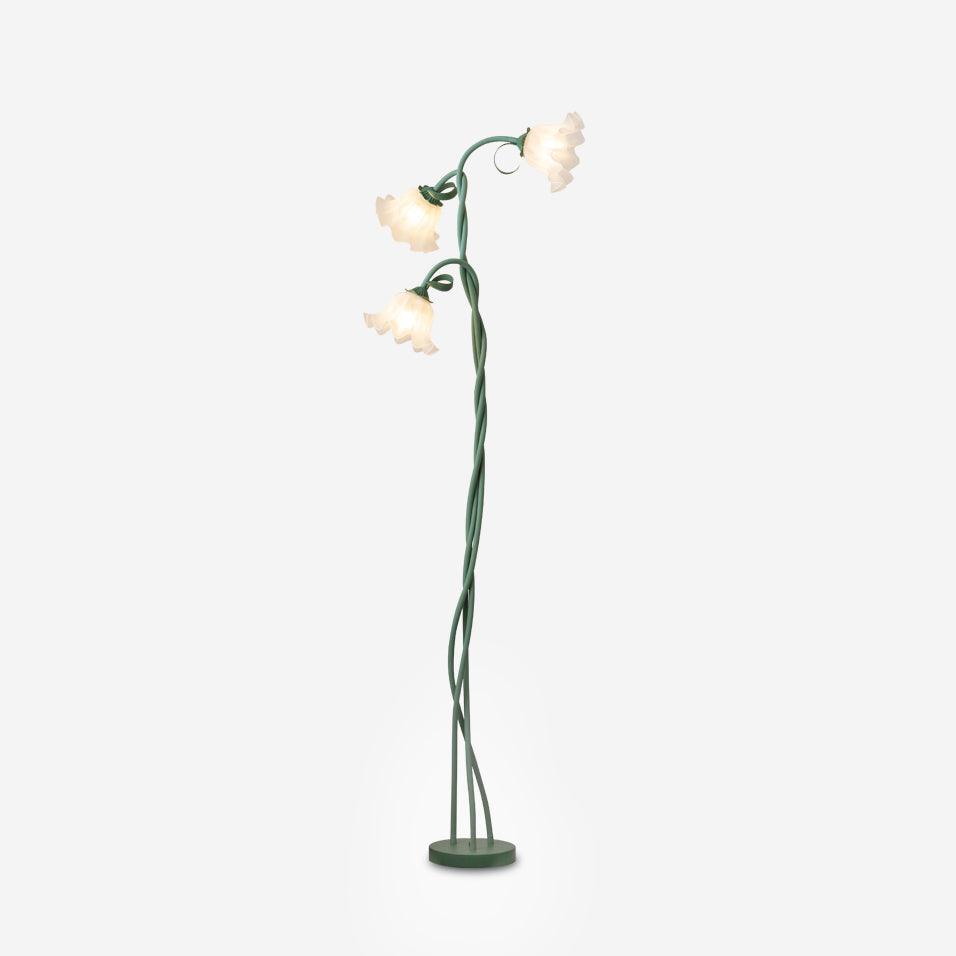 Lampadaire Fleurs Blanches Élégantes