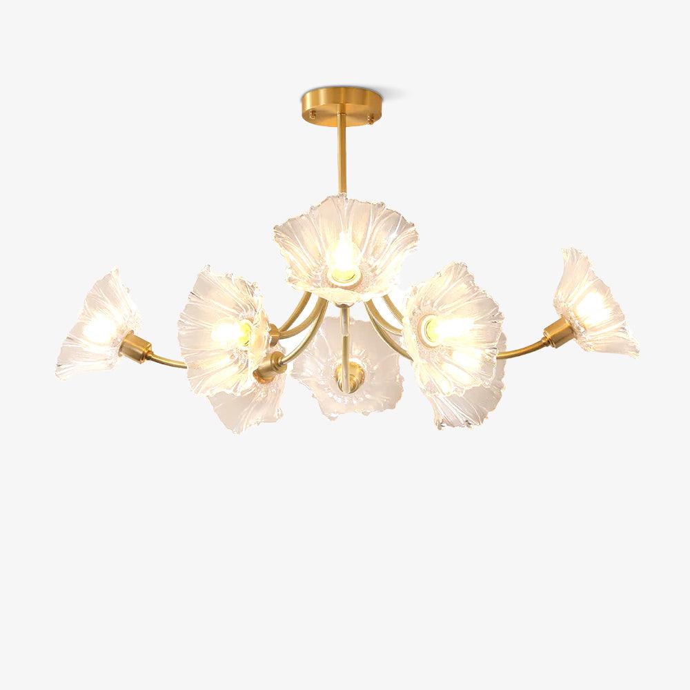 Lustre Fleures En Verre Elégant