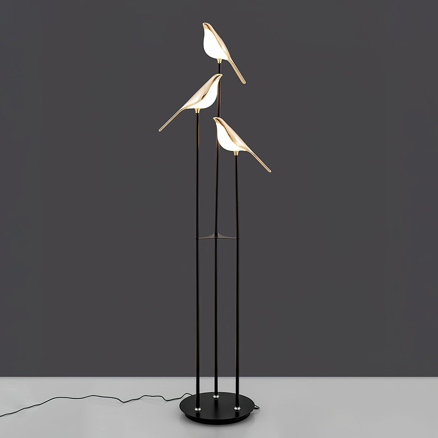 Lampadaire Créatif Noire Sculpturale