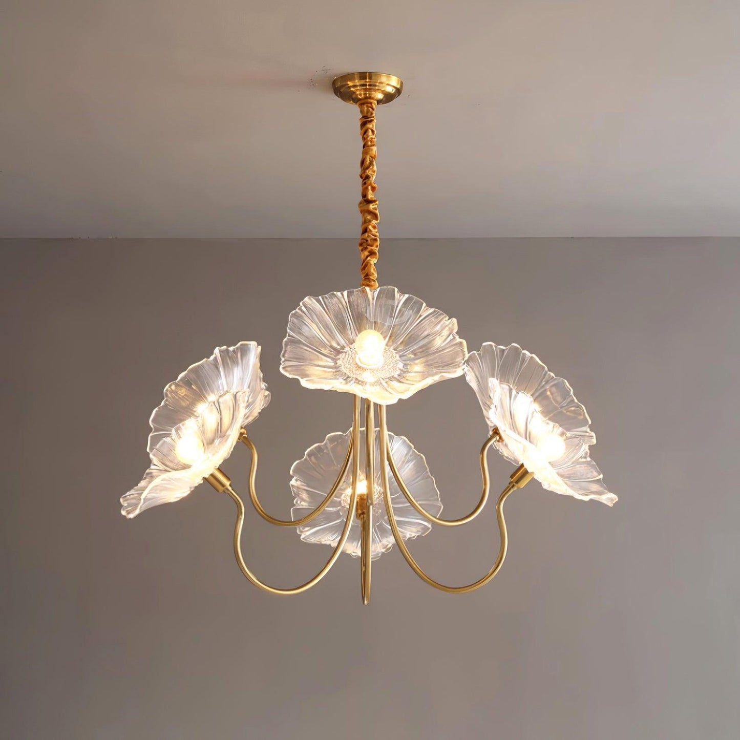 Lustre Fleures Vintage En Verre