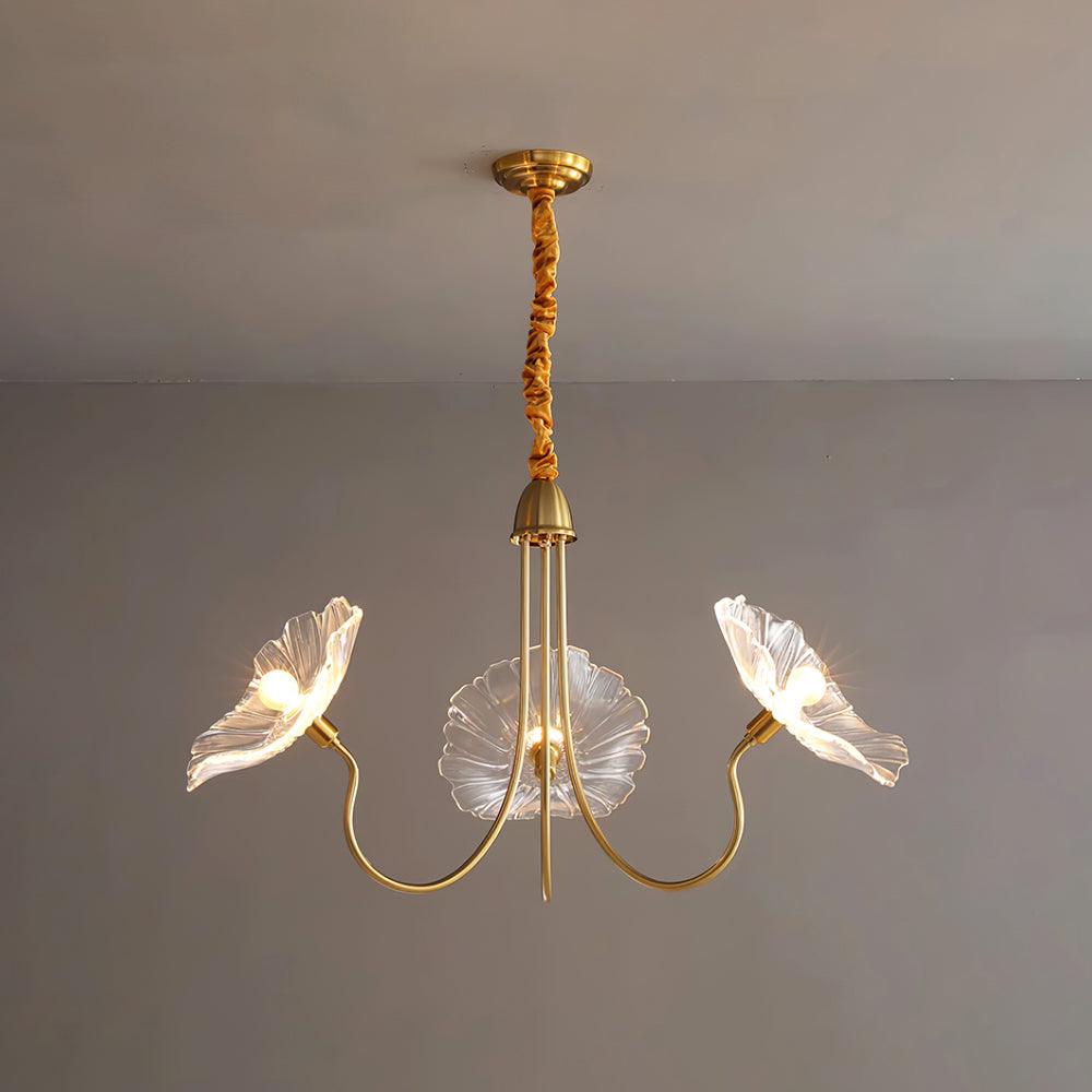 Lustre Fleures Vintage En Verre