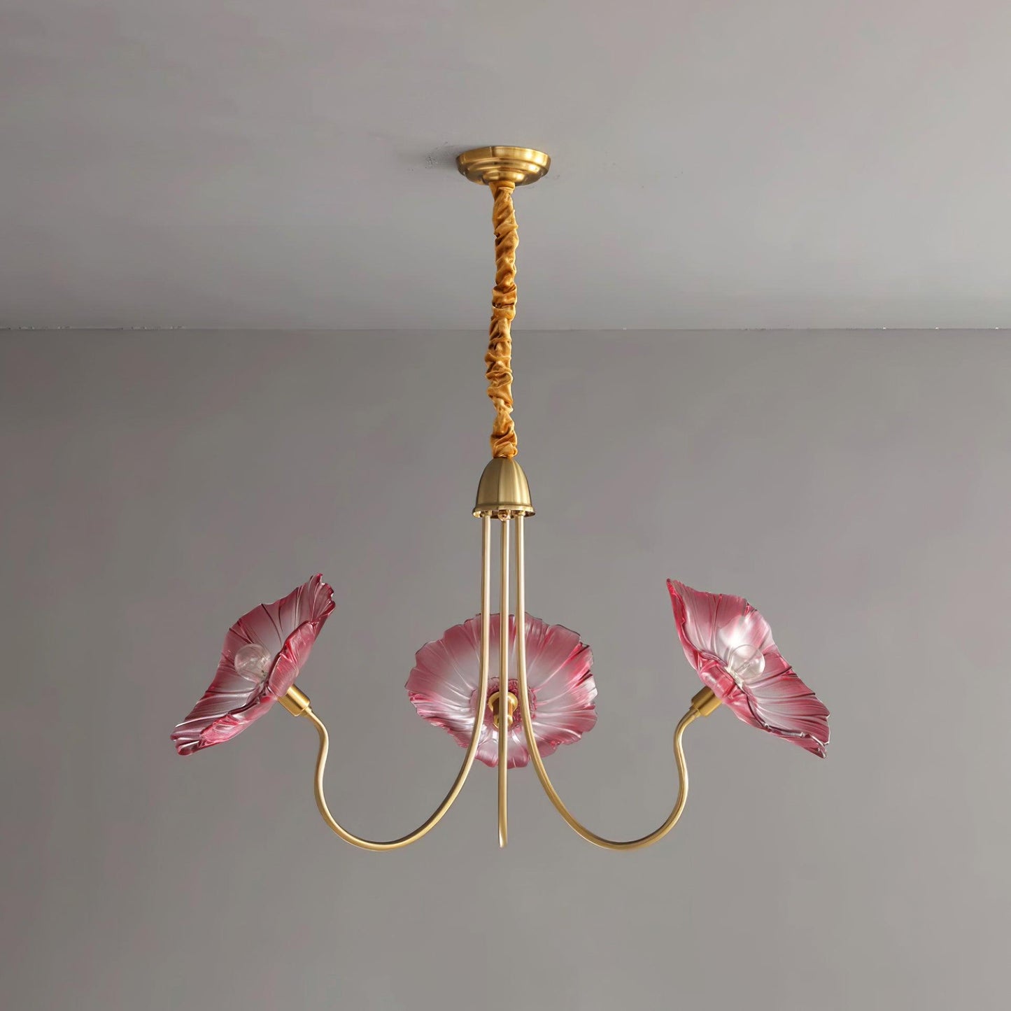 Lustre Fleures Vintage En Verre