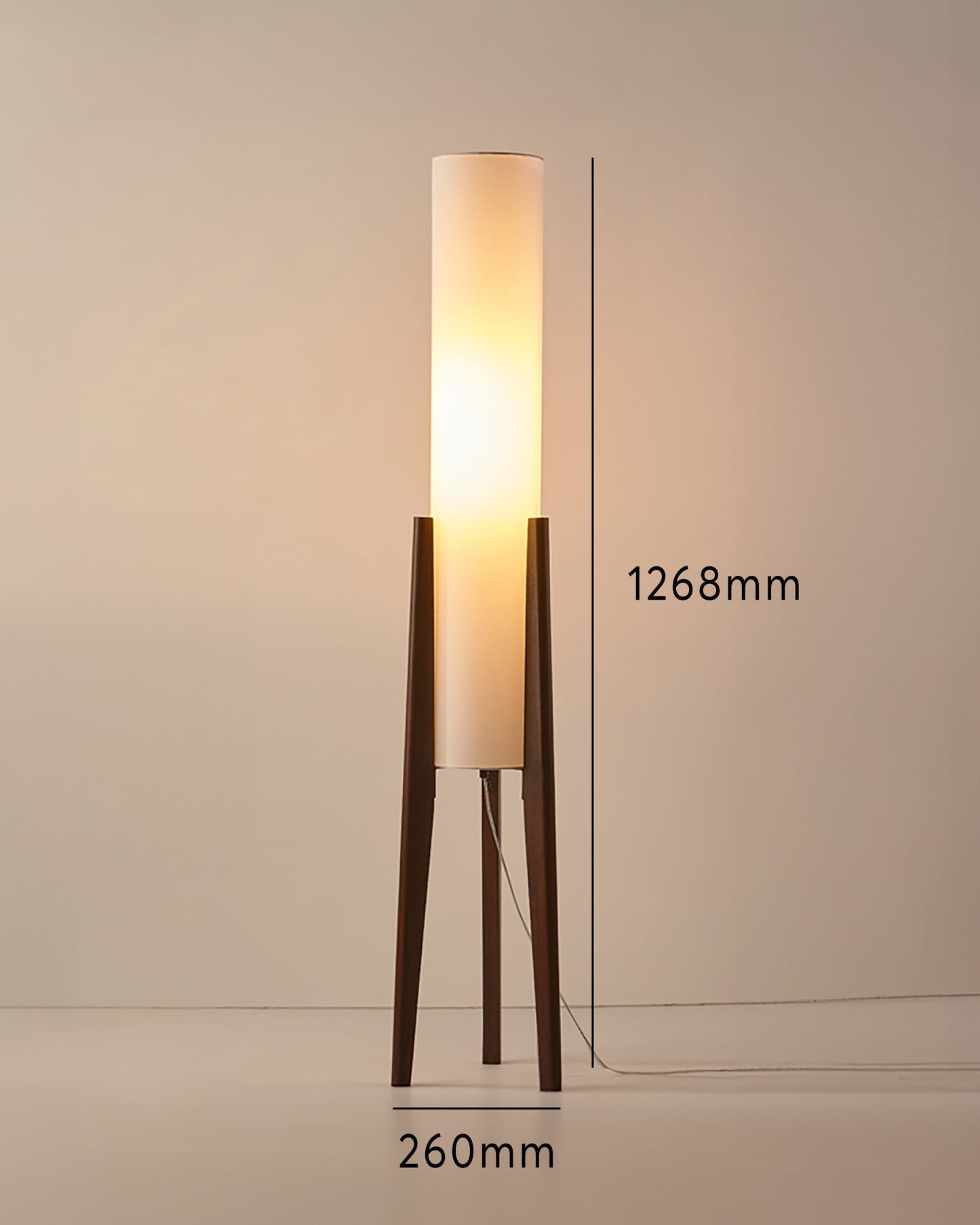 Lampadaire Noyer Sur Pied Bois Massif Épuré