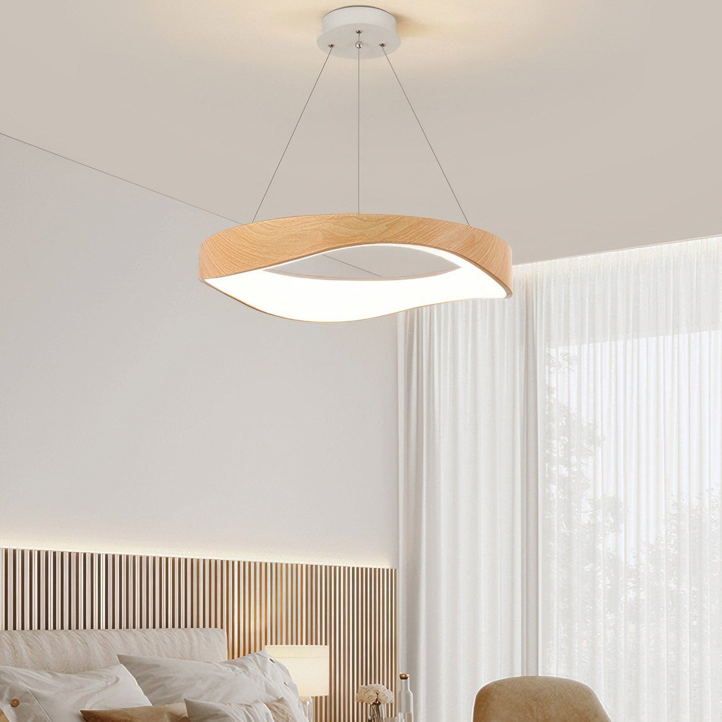 Suspension Luminaire Aesthetic En Bois Led