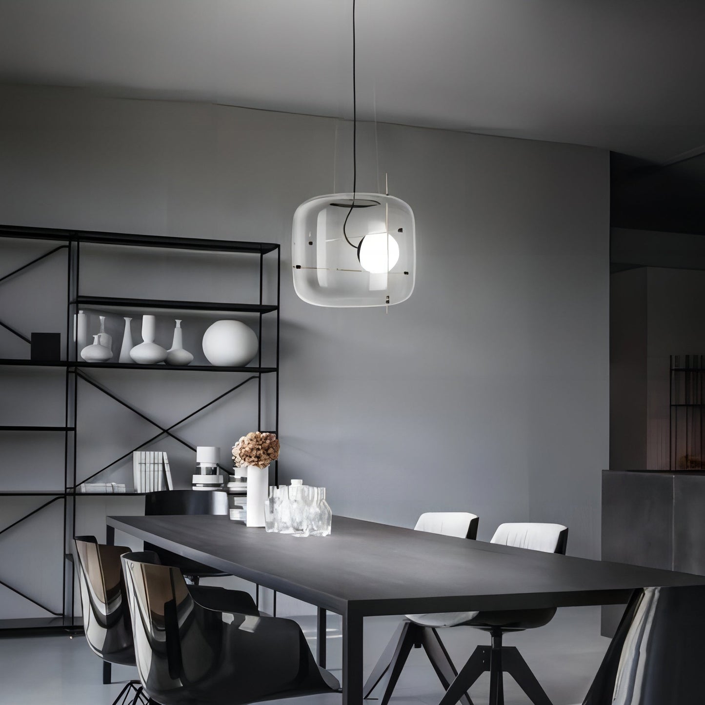 Suspension Luminaire Sphère Cubique En Verre