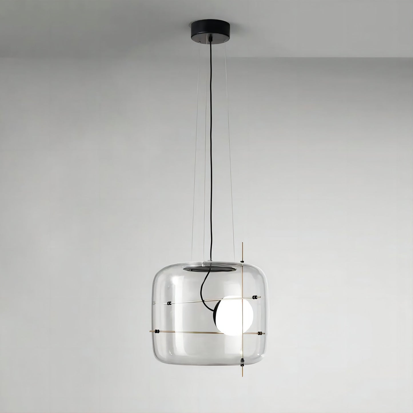 Suspension Luminaire Sphère Cubique En Verre