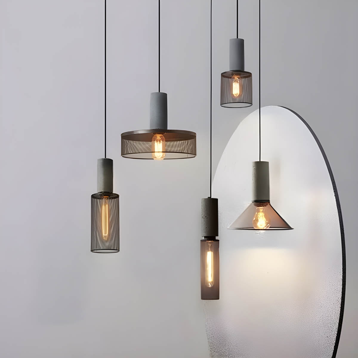 Suspension Luminaire Style Béton Moderne