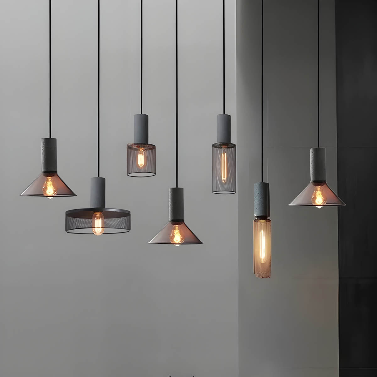 Suspension Luminaire Style Béton Moderne