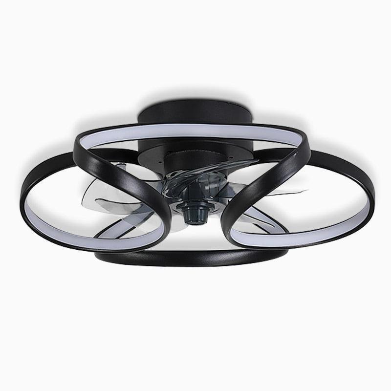 Plafonnier Ventilateur encastré moderne à LED en forme de fleur avec télécommande