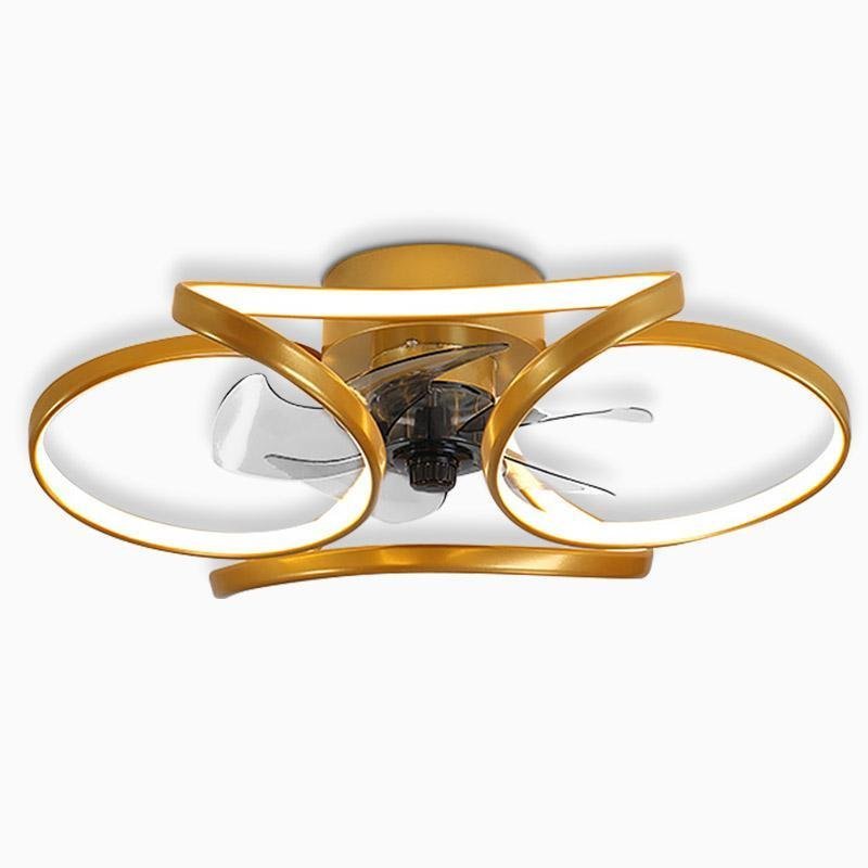 Plafonnier Ventilateur encastré moderne à LED en forme de fleur avec télécommande