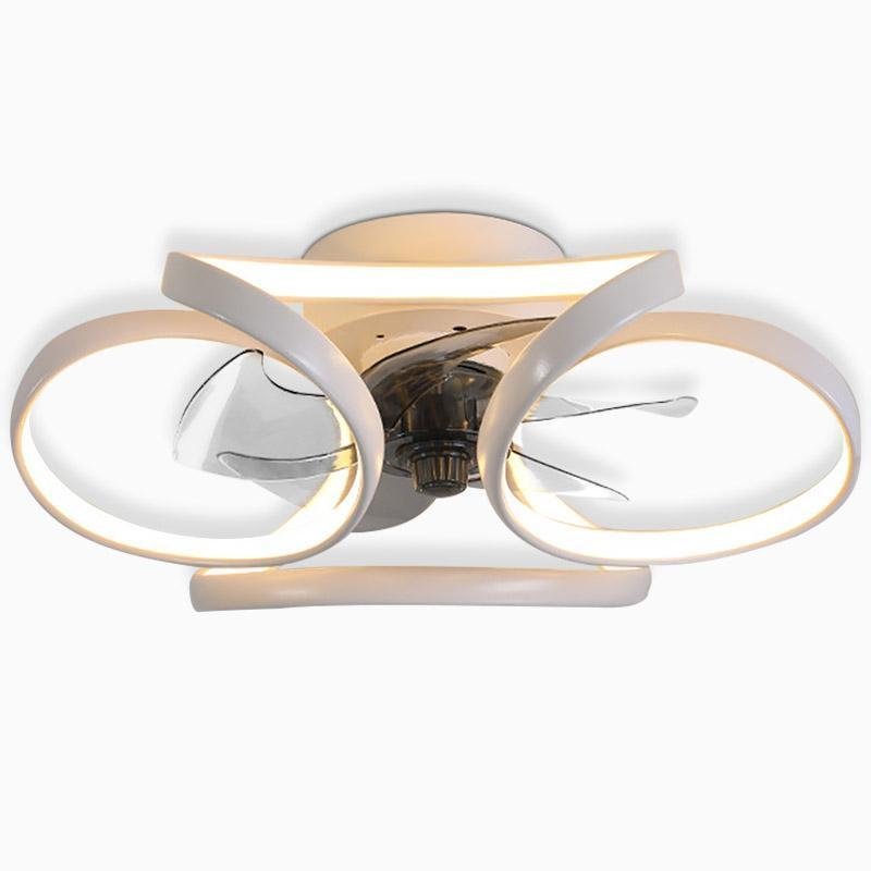 Plafonnier Ventilateur encastré moderne à LED en forme de fleur avec télécommande