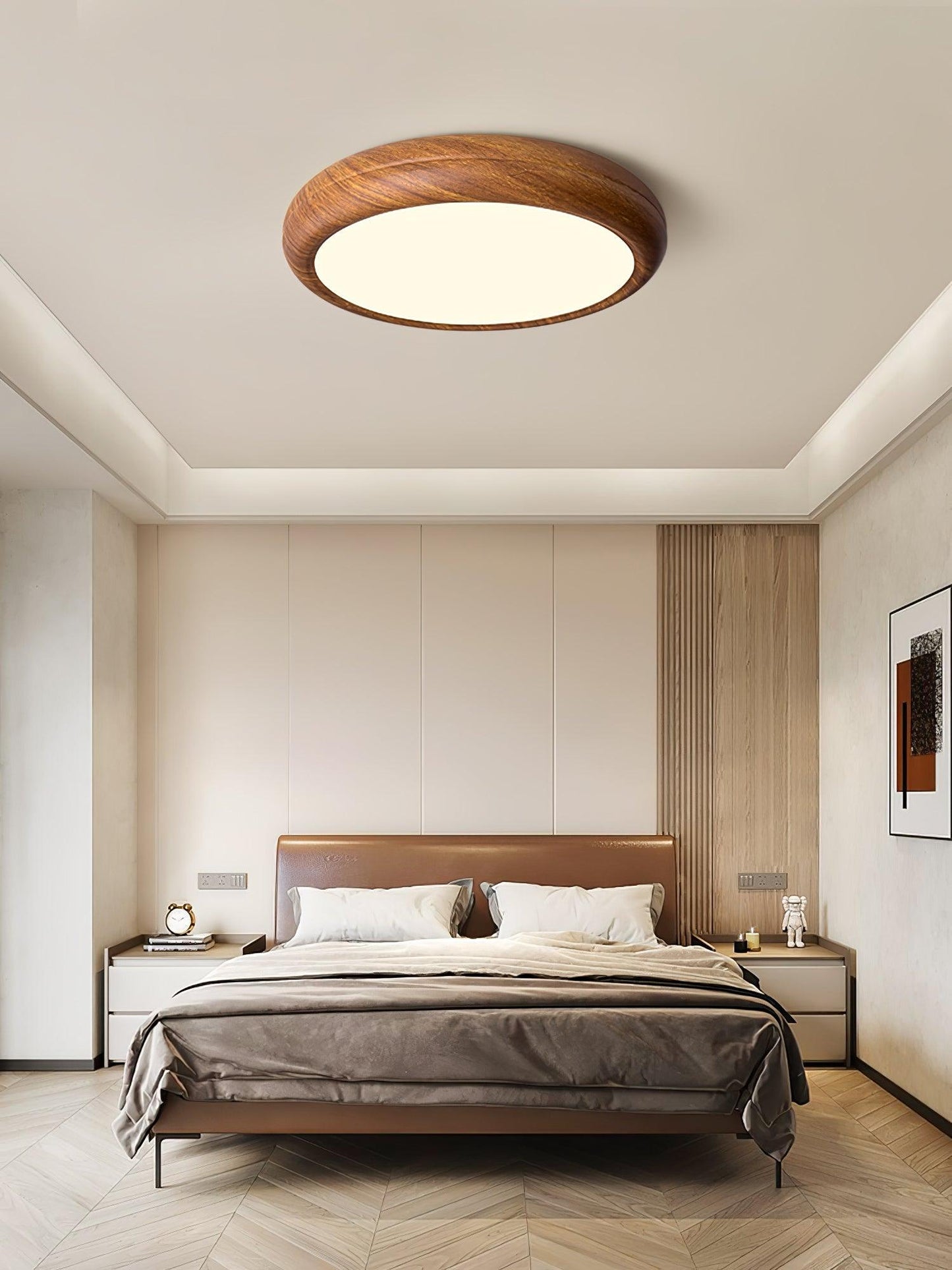Plafonnier Rond en Bois