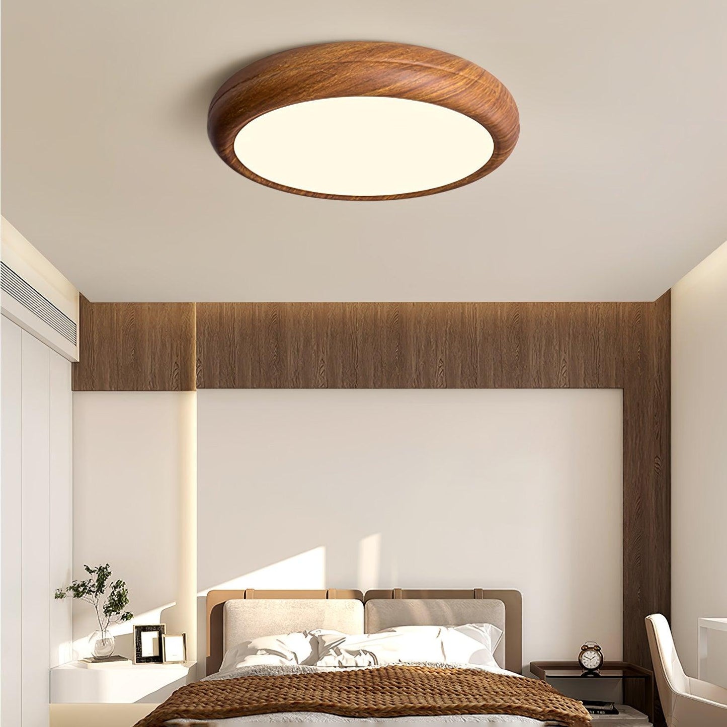 Plafonnier Rond en Bois