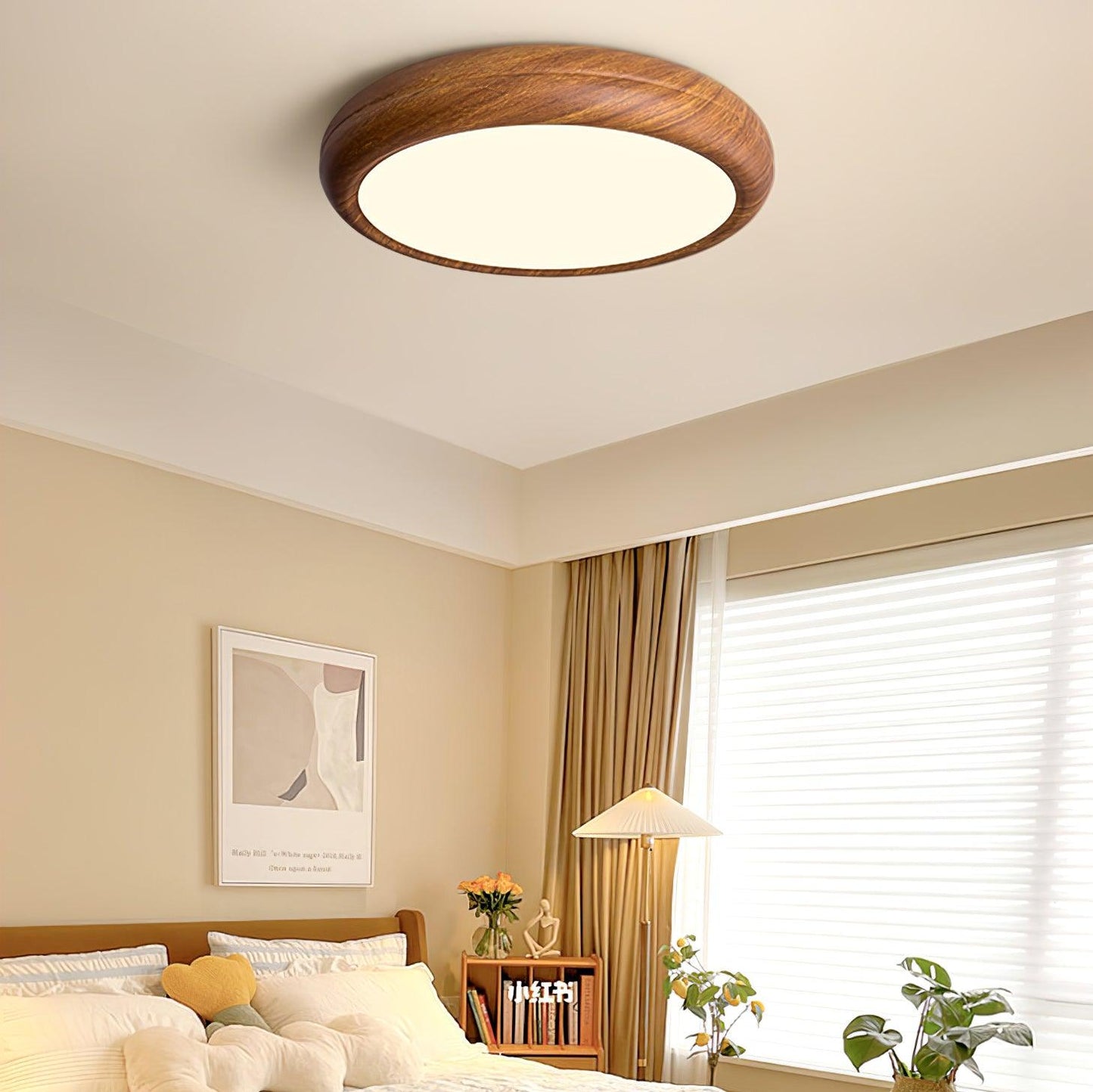 Plafonnier Rond en Bois