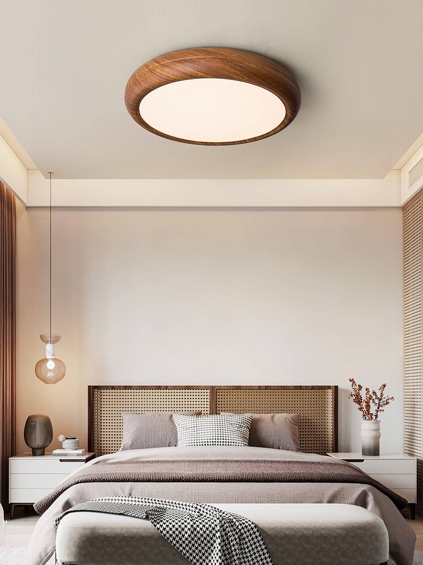 Plafonnier Rond en Bois