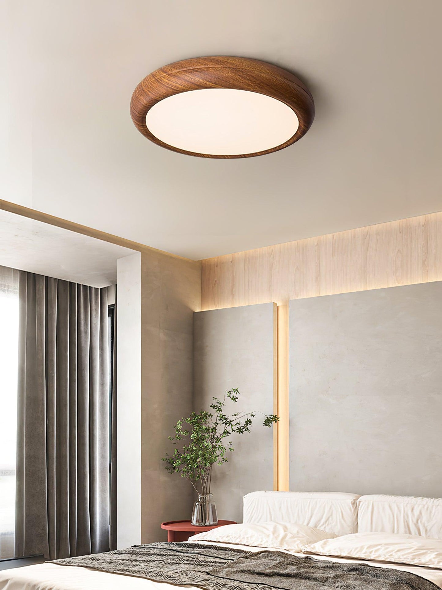 Plafonnier Rond en Bois