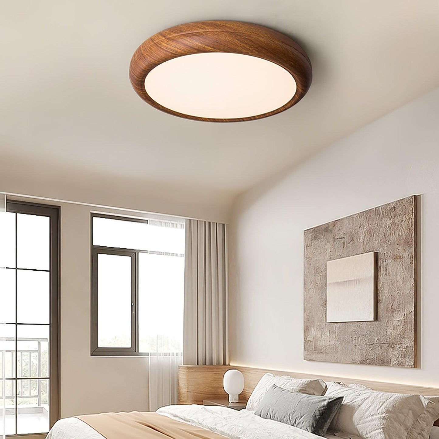 Plafonnier Rond en Bois