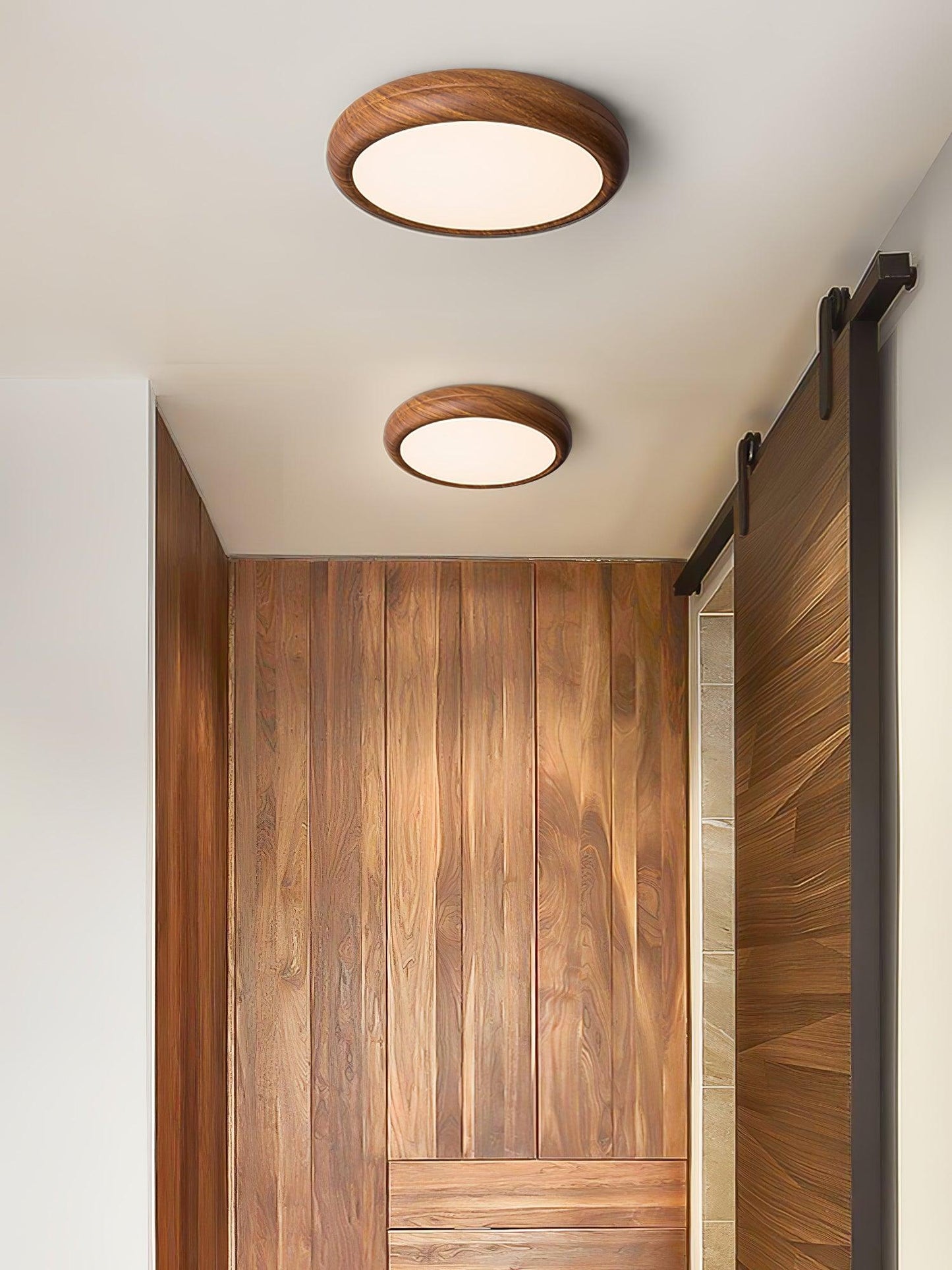 Plafonnier Rond en Bois