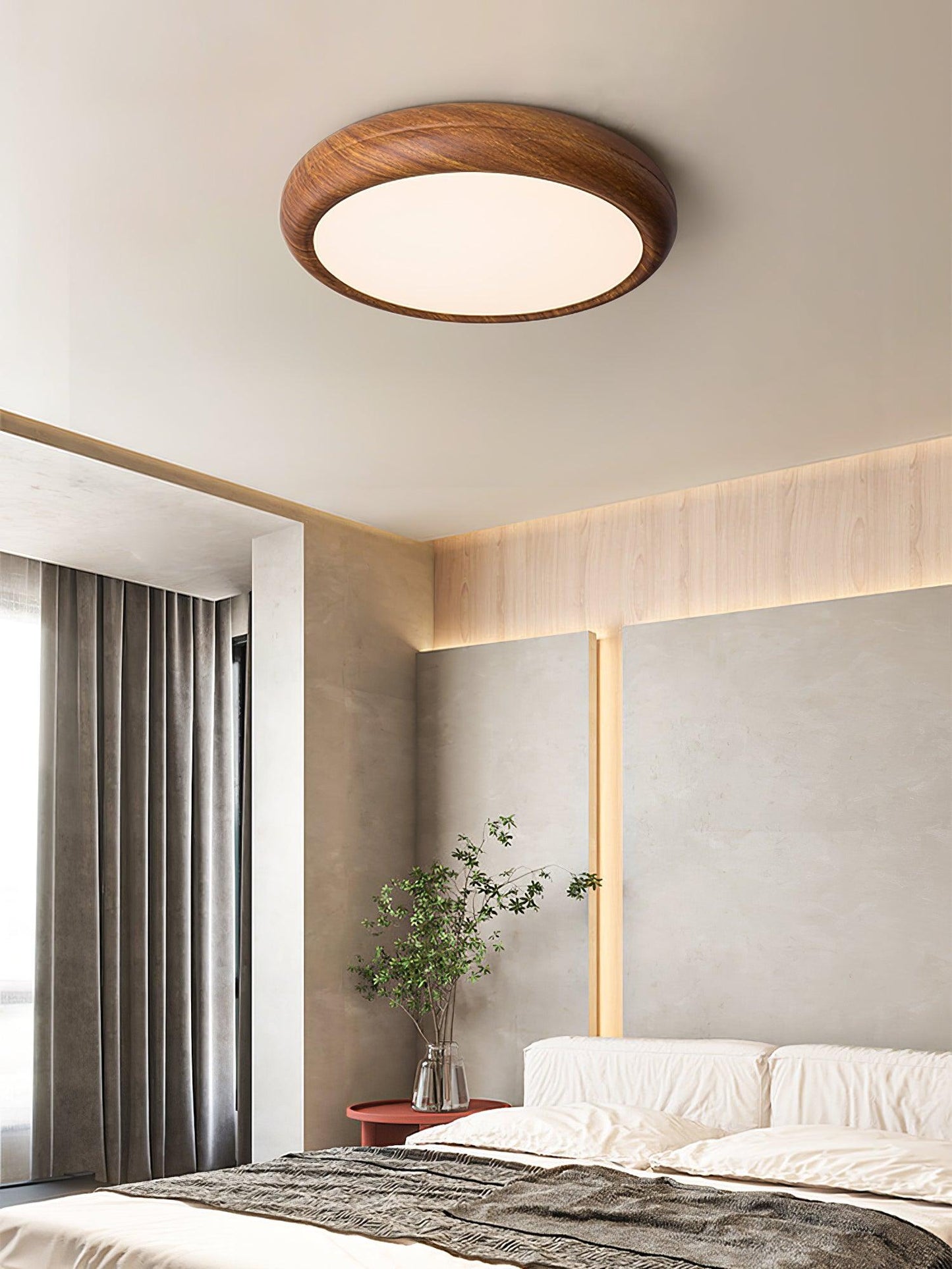 Plafonnier Rond en Bois