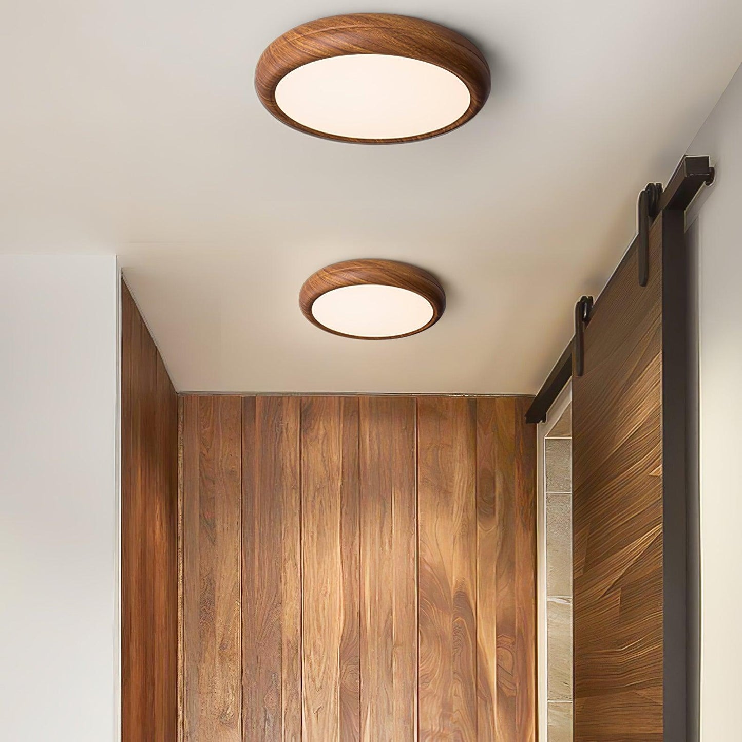 Plafonnier Rond en Bois