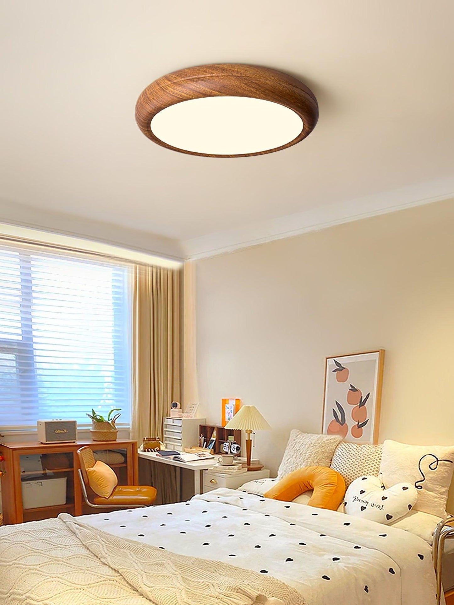 Plafonnier Rond en Bois