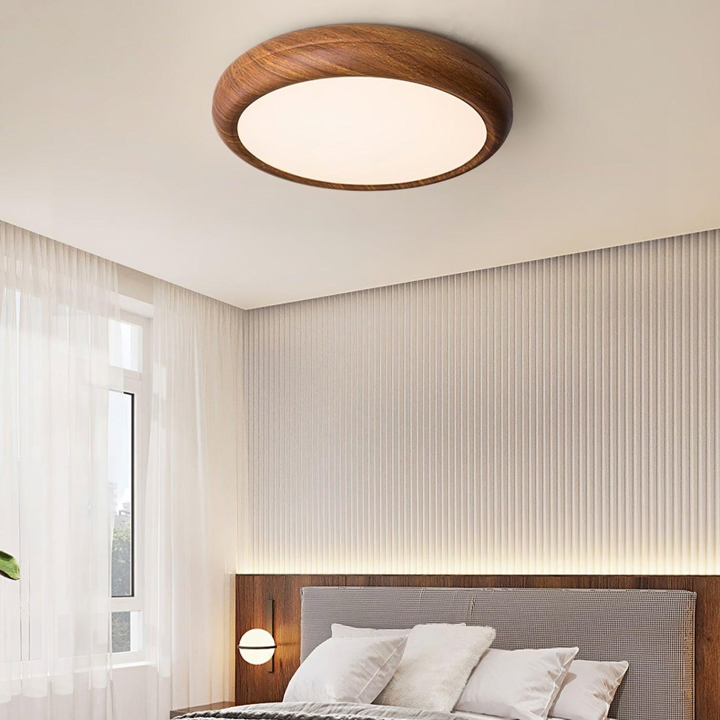 Plafonnier Rond en Bois