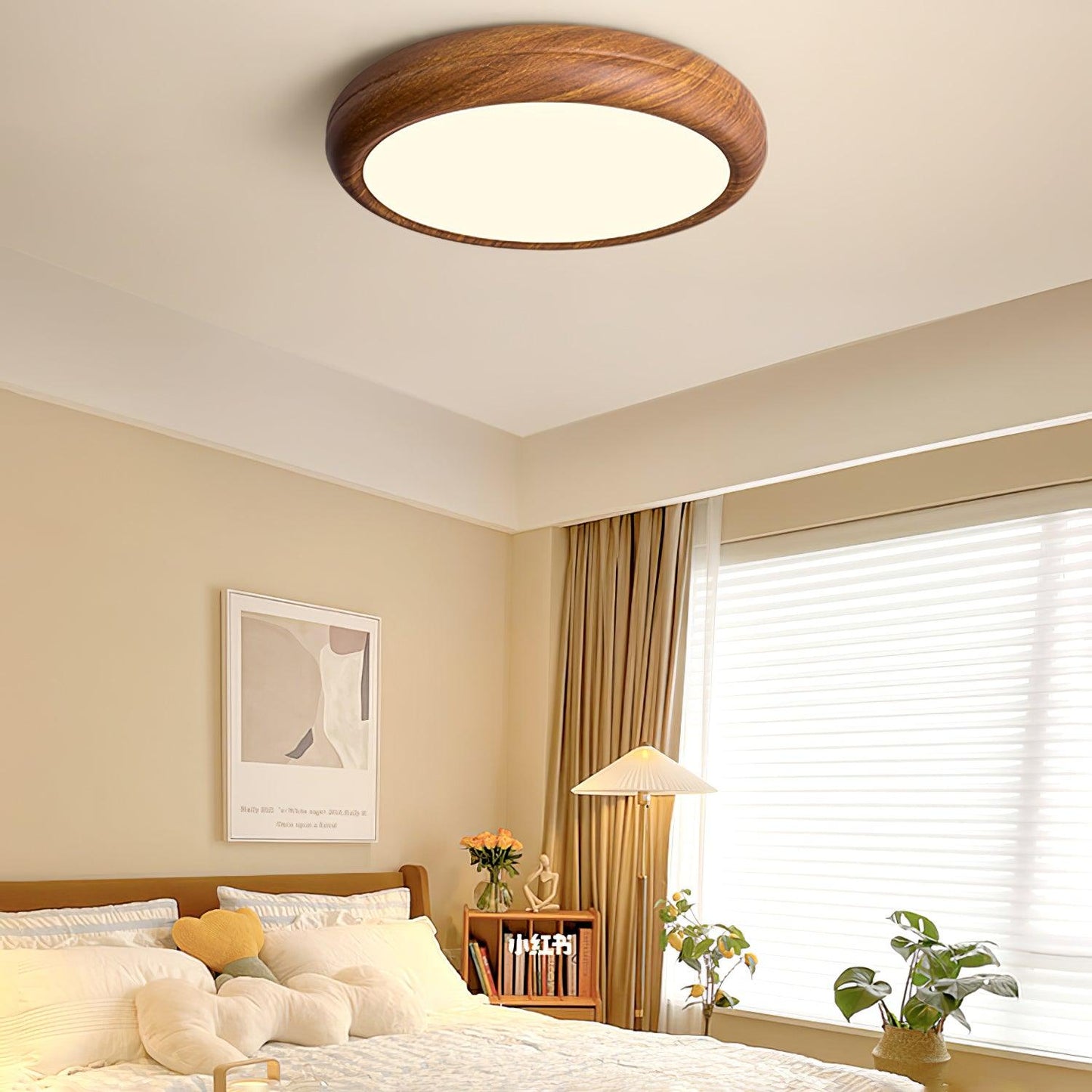 Plafonnier Rond en Bois