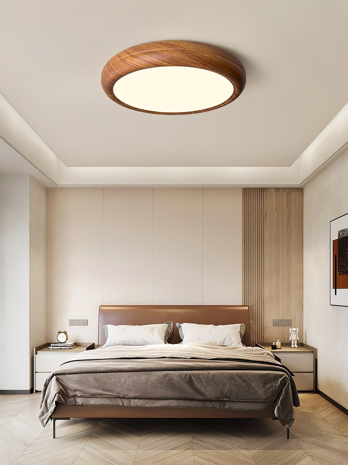 Plafonnier Rond en Bois