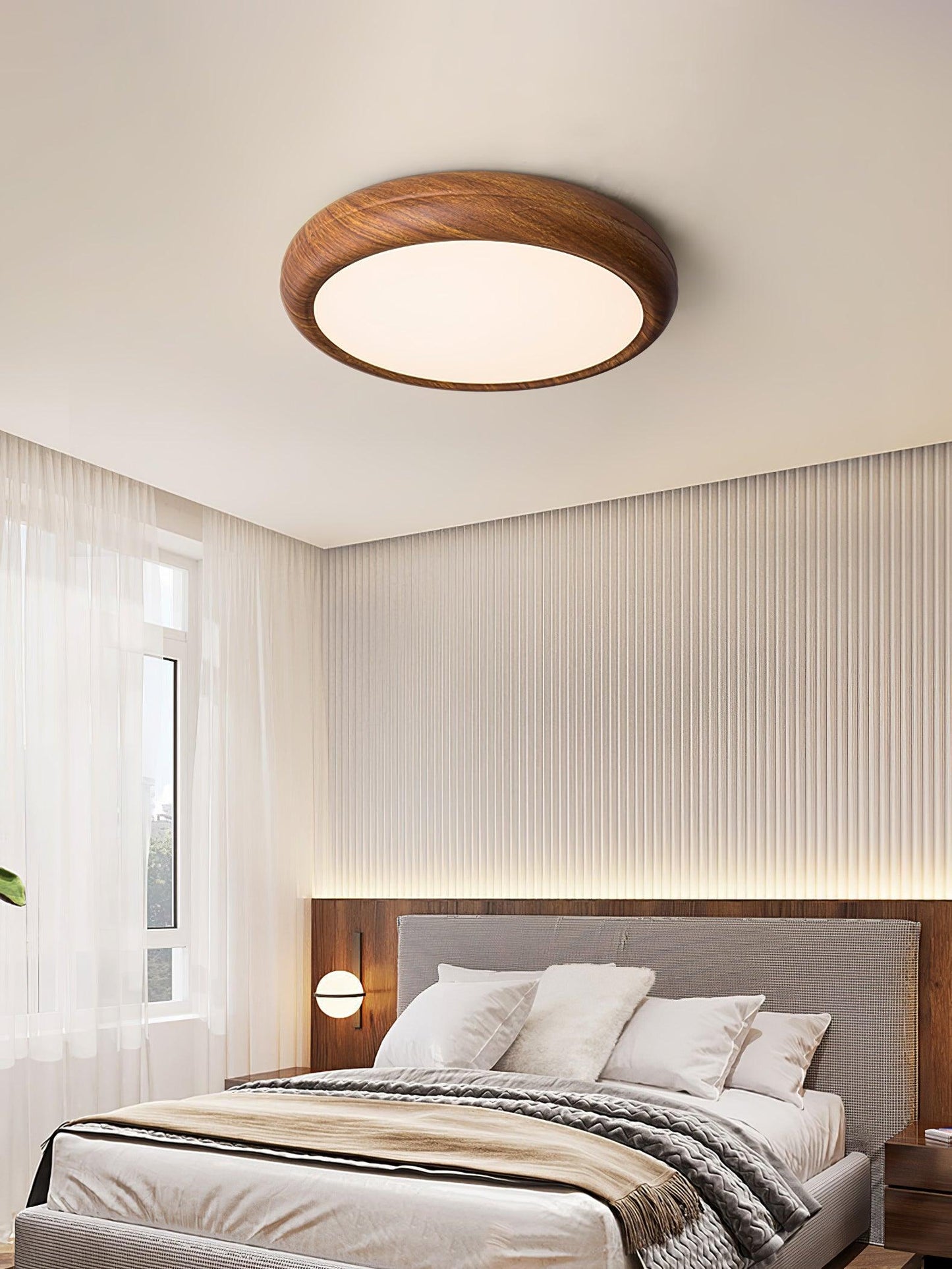 Plafonnier Rond en Bois