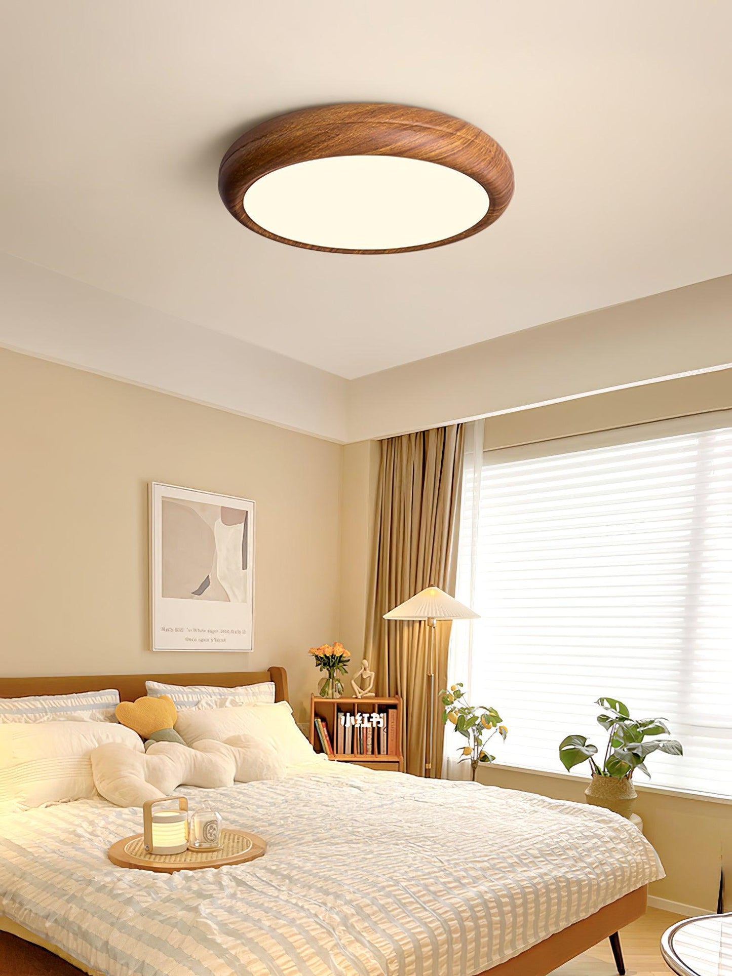 Plafonnier Rond en Bois