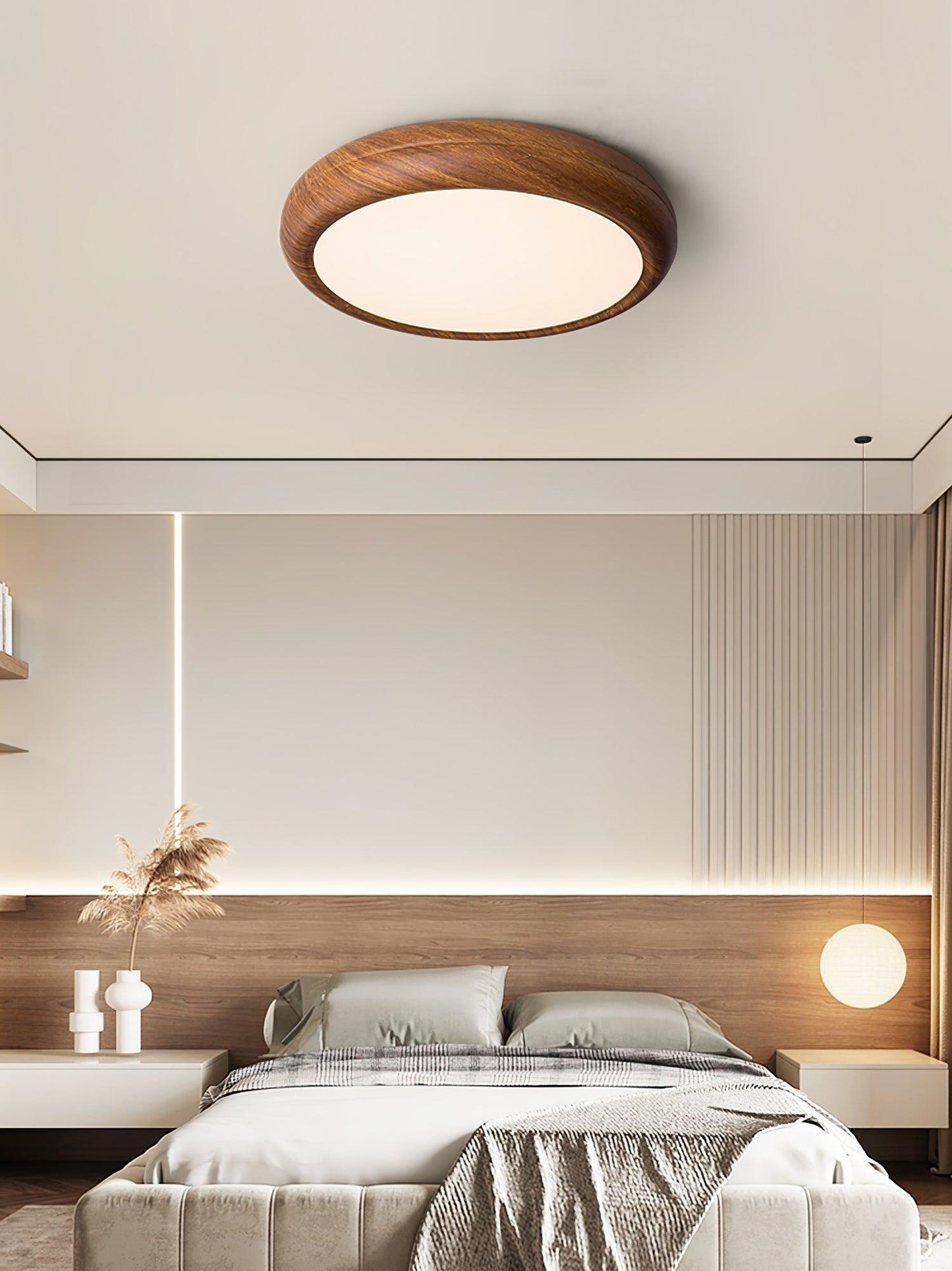 Plafonnier Rond en Bois