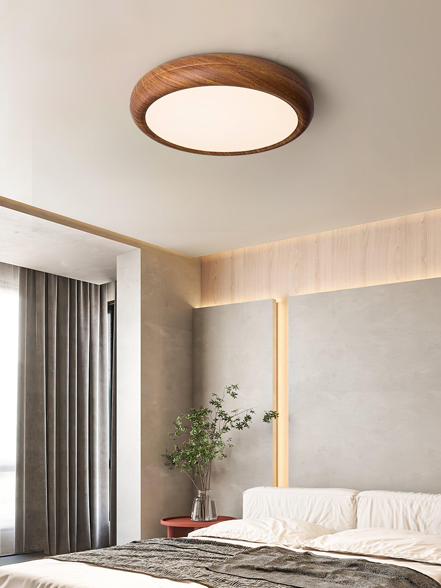 Plafonnier Rond en Bois