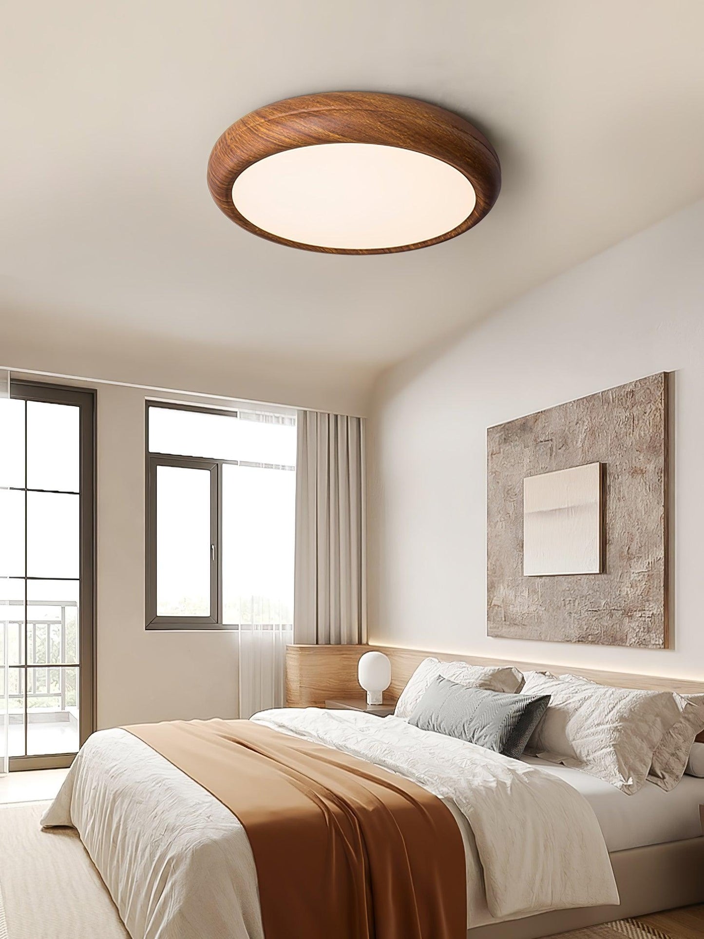 Plafonnier Rond en Bois