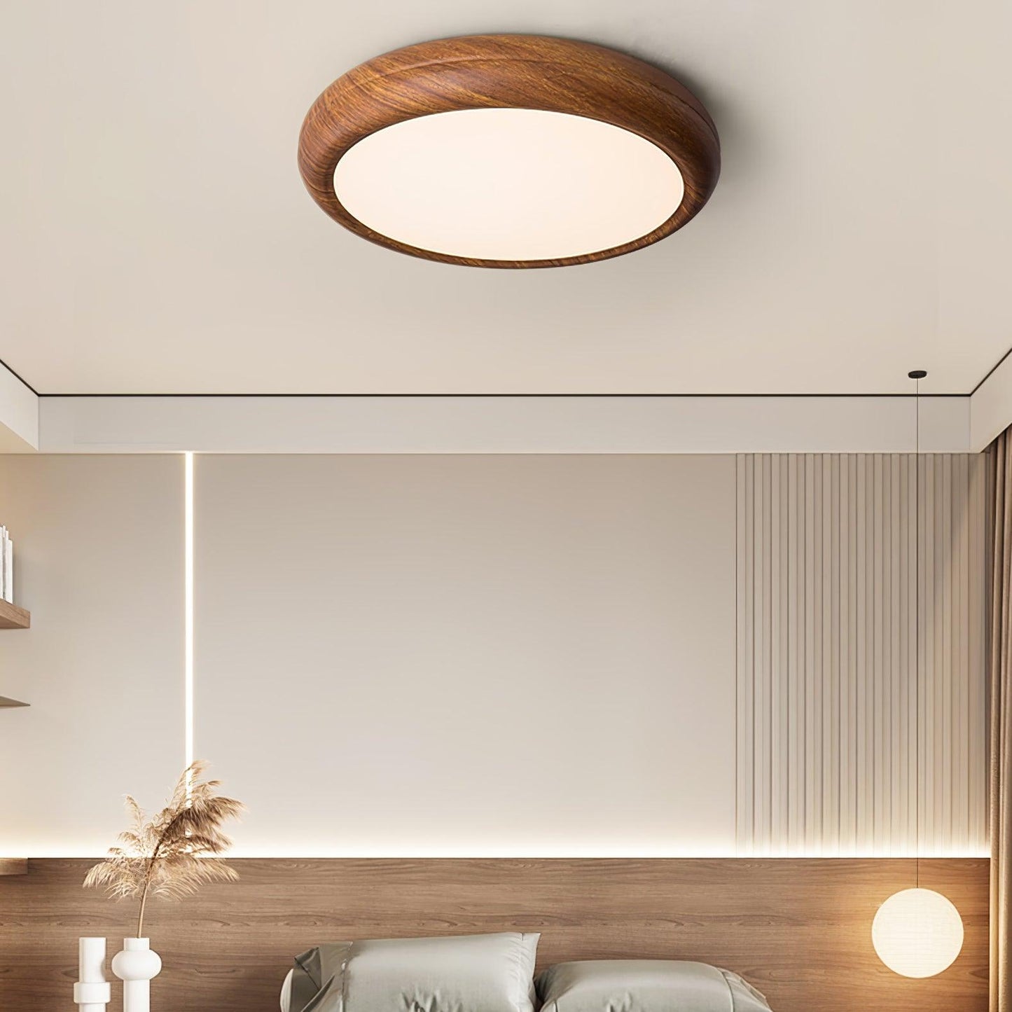 Plafonnier Rond en Bois