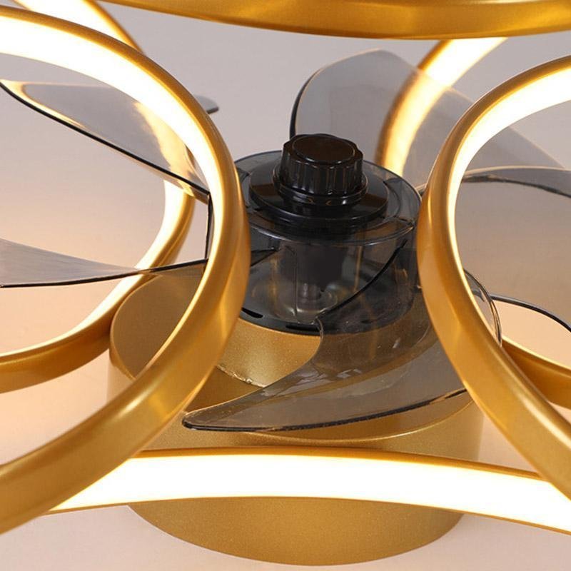 Plafonnier Ventilateur encastré moderne à LED en forme de fleur avec télécommande