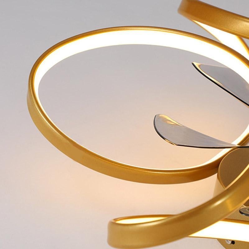 Plafonnier Ventilateur encastré moderne à LED en forme de fleur avec télécommande