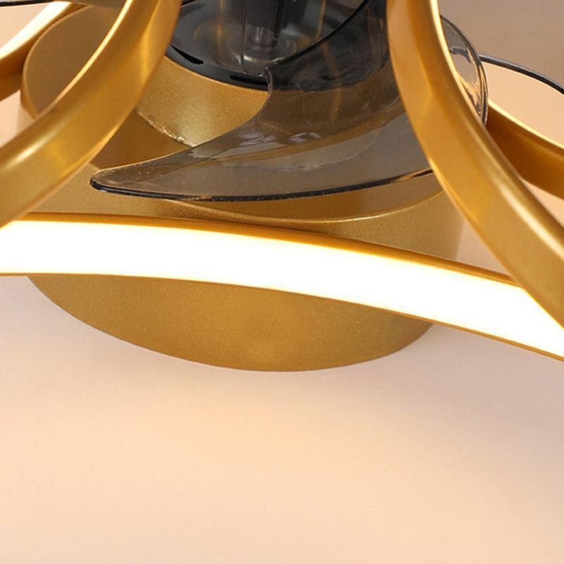 Plafonnier Ventilateur encastré moderne à LED en forme de fleur avec télécommande