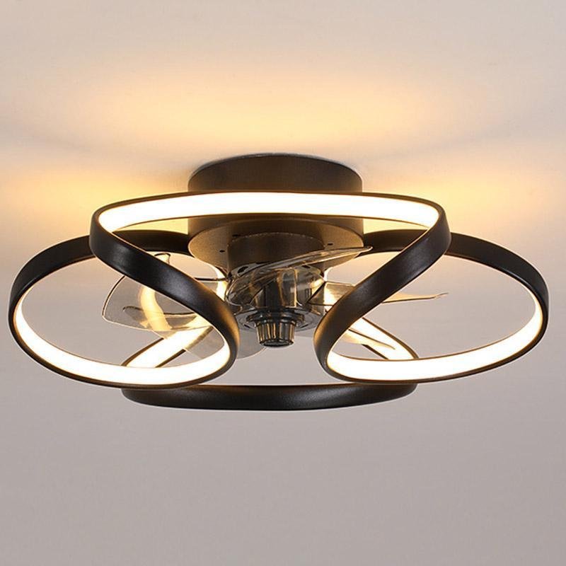 Plafonnier Ventilateur encastré moderne à LED en forme de fleur avec télécommande
