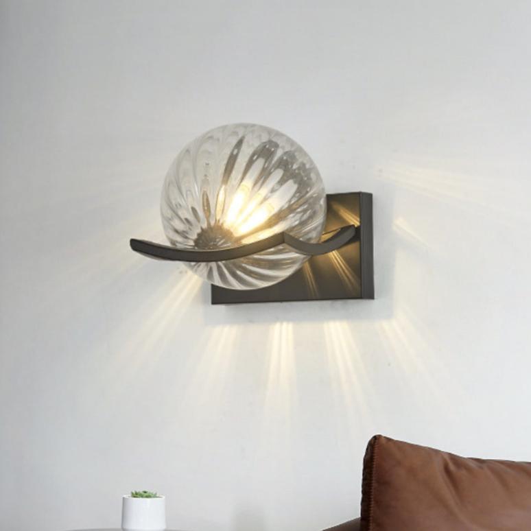 Applique Murale Boule En Verre Transparent Moderne